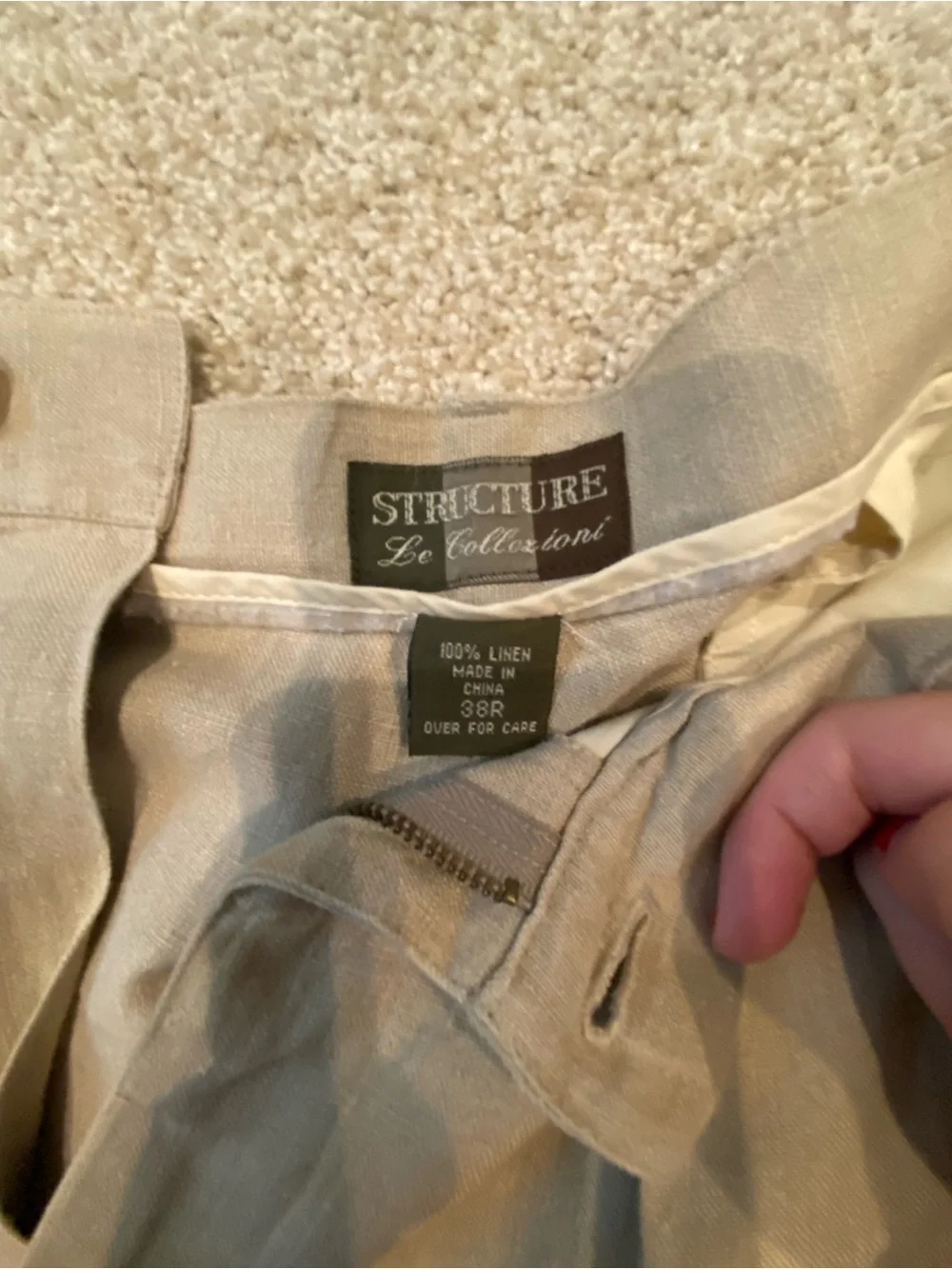 Structure Men's Light Beige Pleated Dress Pants